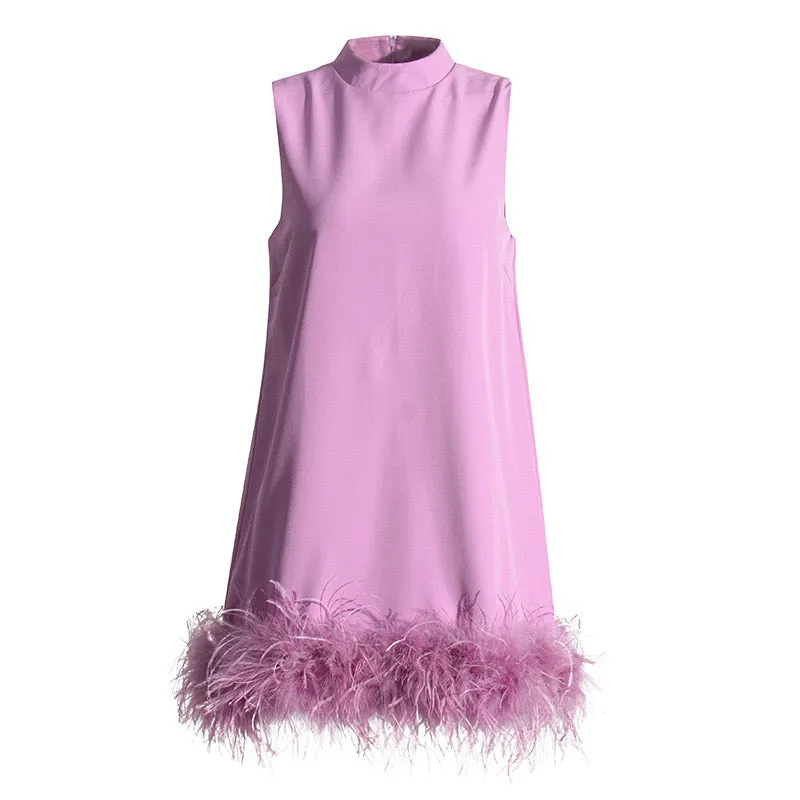 FEATHER MINI DRESS Gloria Lanvin