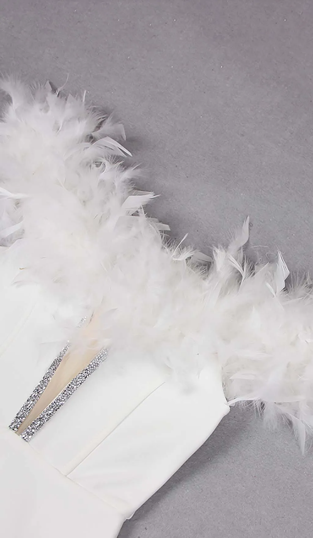 FEATHER PLUNGE MIDI DRESS Gloria Lanvin