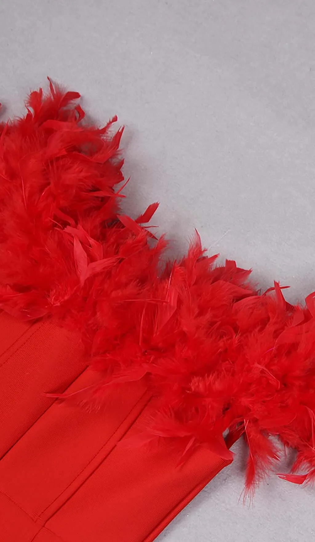 FEATHER PLUNGE MIDI DRESS Gloria Lanvin