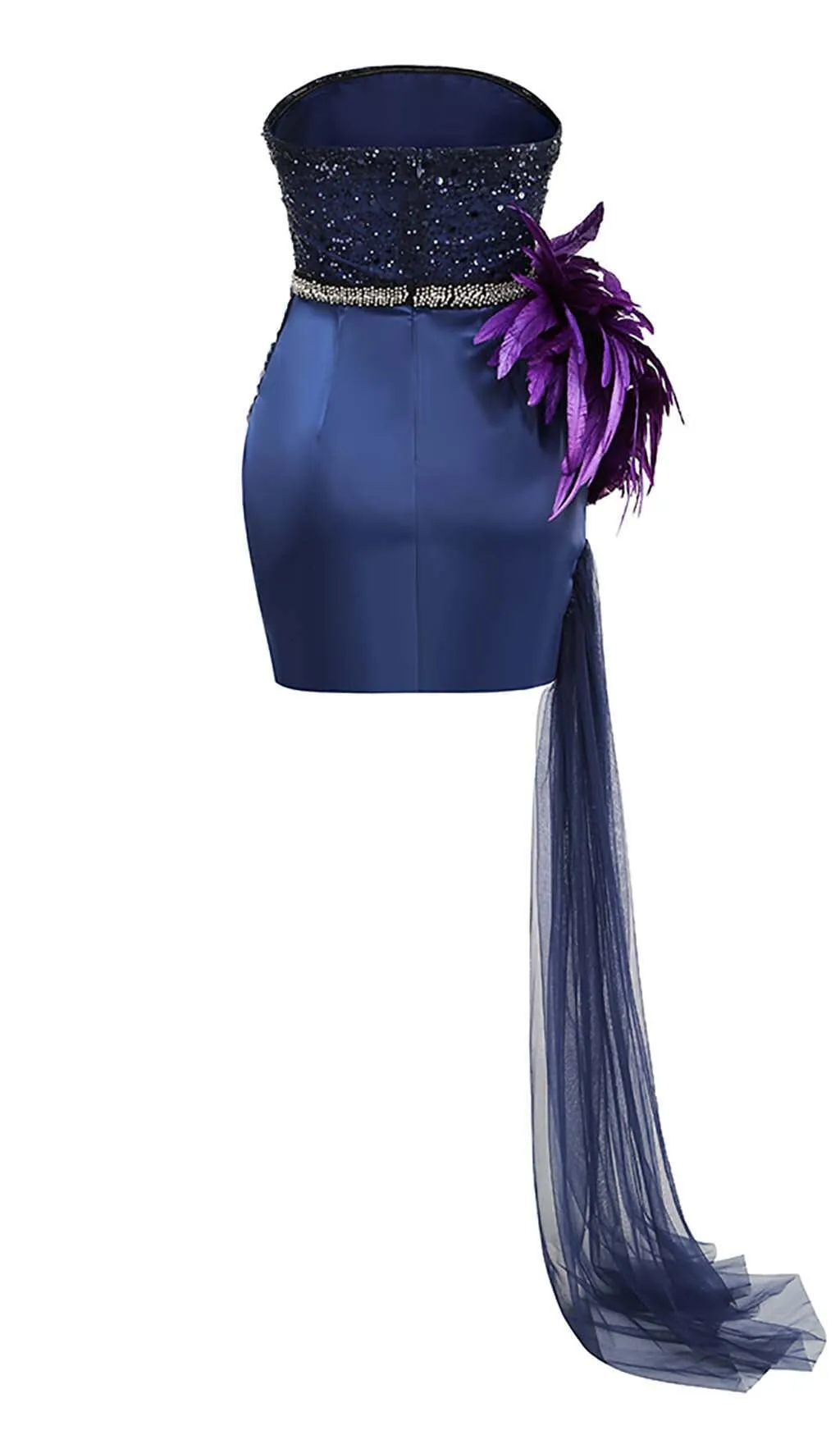 FEATHER SEQUIN MIDI DRESS IN PURPLE Gloria Lanvin