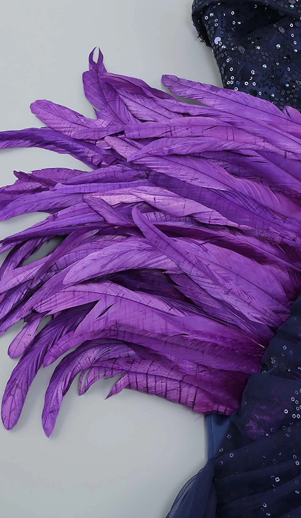 FEATHER SEQUIN MIDI DRESS IN PURPLE Gloria Lanvin