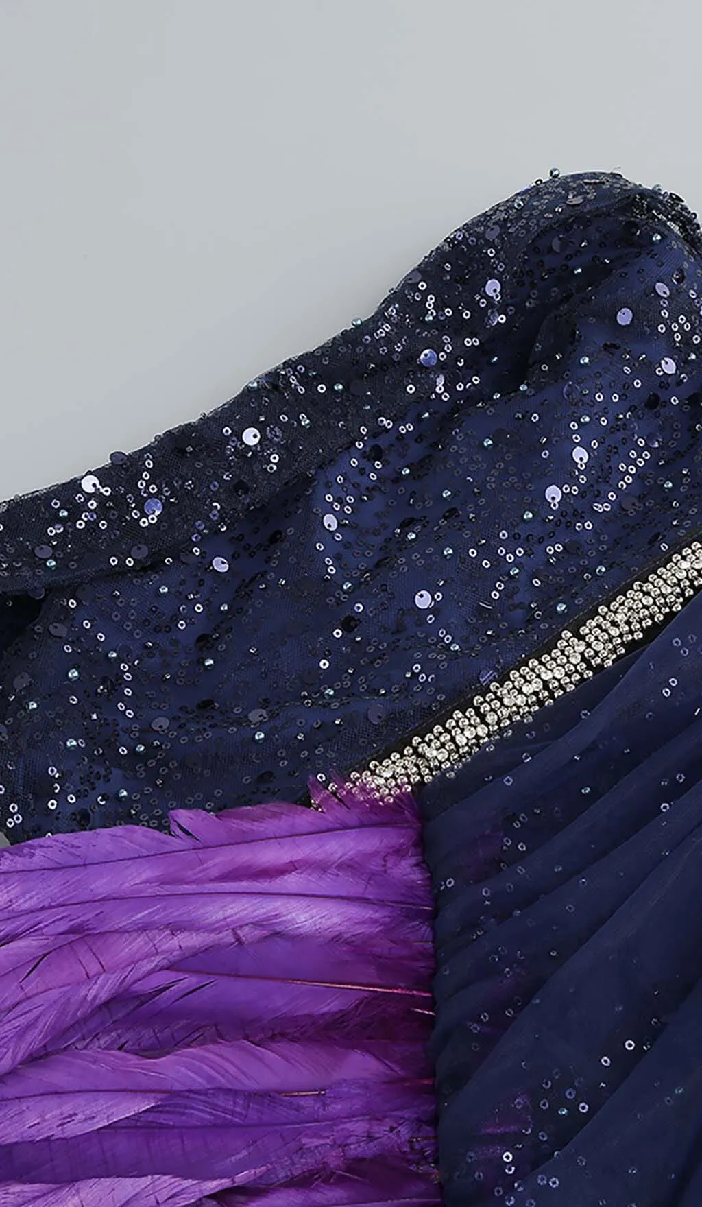 FEATHER SEQUIN MIDI DRESS IN PURPLE Gloria Lanvin