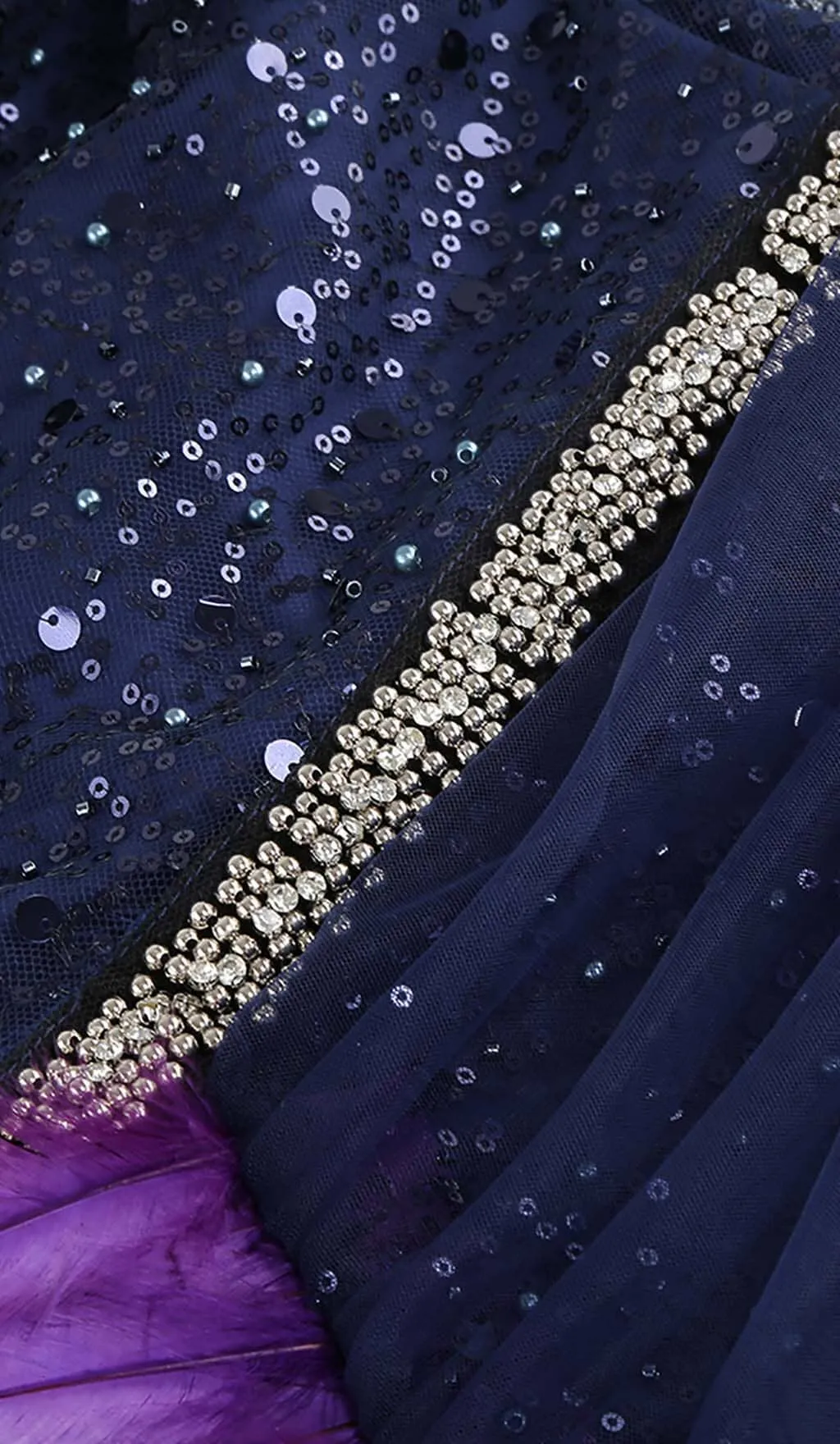 FEATHER SEQUIN MIDI DRESS IN PURPLE Gloria Lanvin