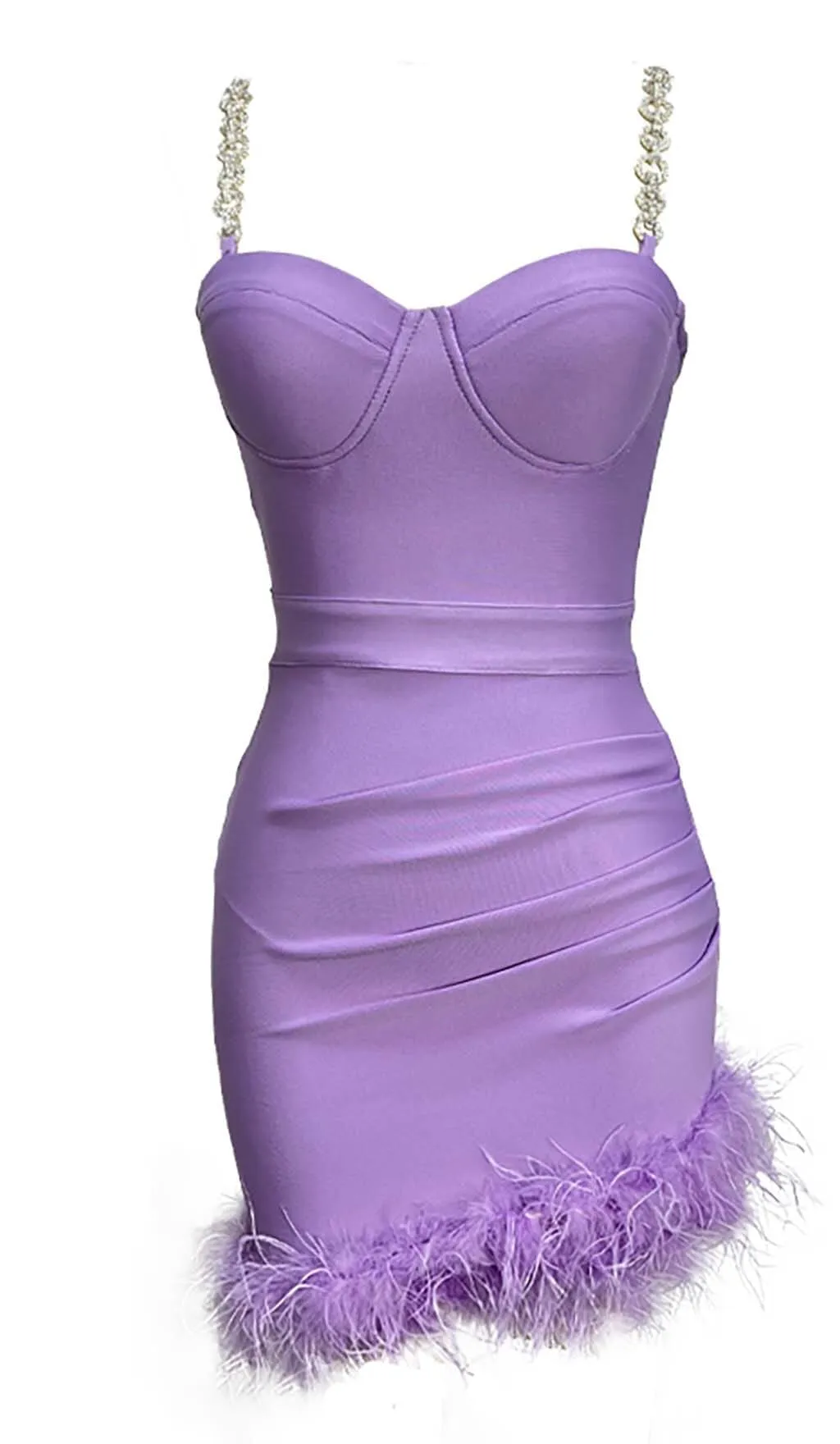 FEATHER STRAPPY MINI DRESS Gloria Lanvin