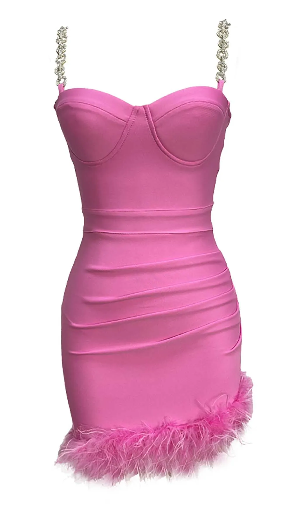 FEATHER STRAPPY MINI DRESS Gloria Lanvin