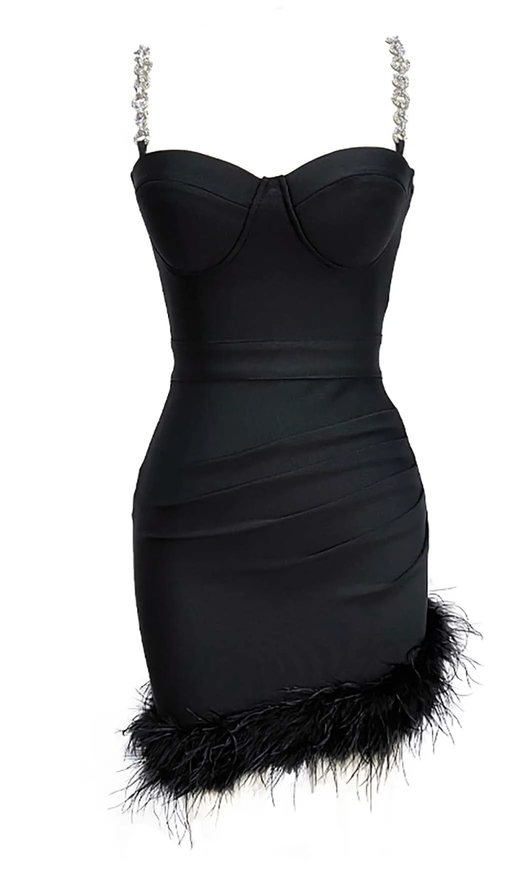 FEATHER STRAPPY MINI DRESS Gloria Lanvin