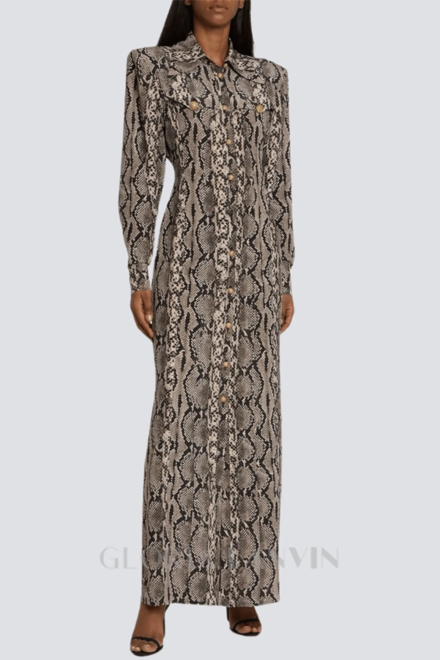 Filis Snake Print Maxi Shirt Dress Gloria Lanvin