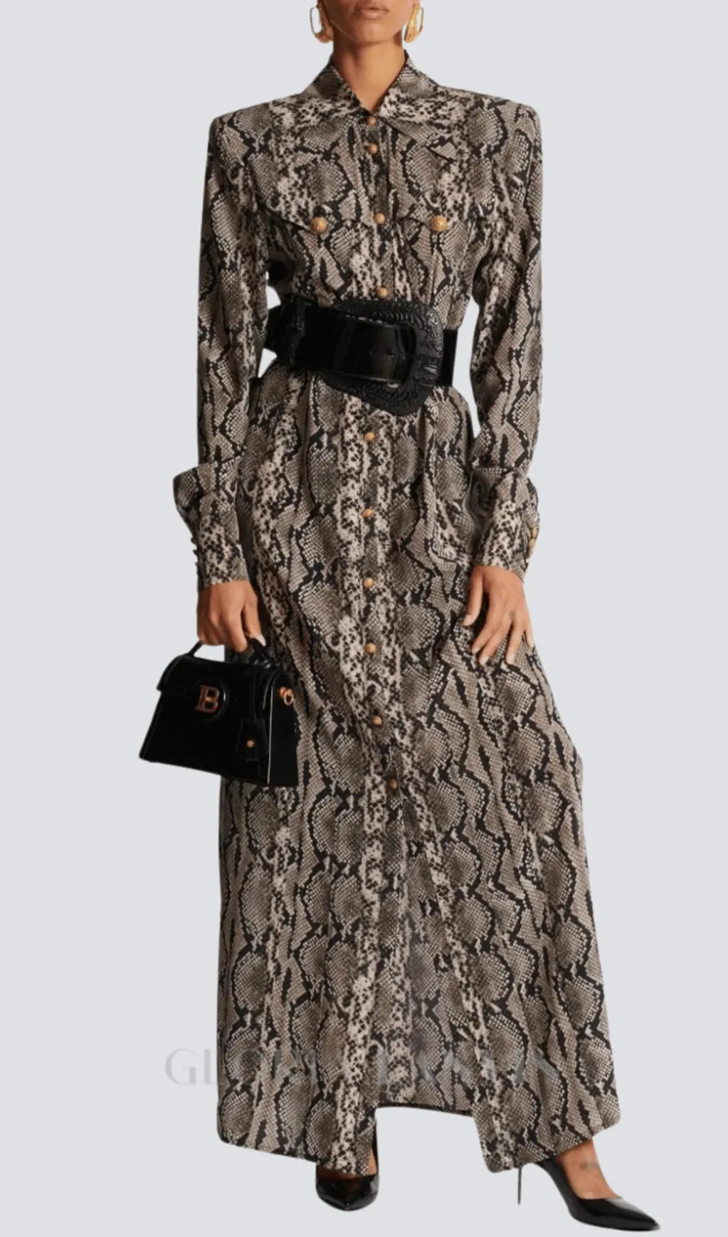 Filis Snake Print Maxi Shirt Dress Gloria Lanvin