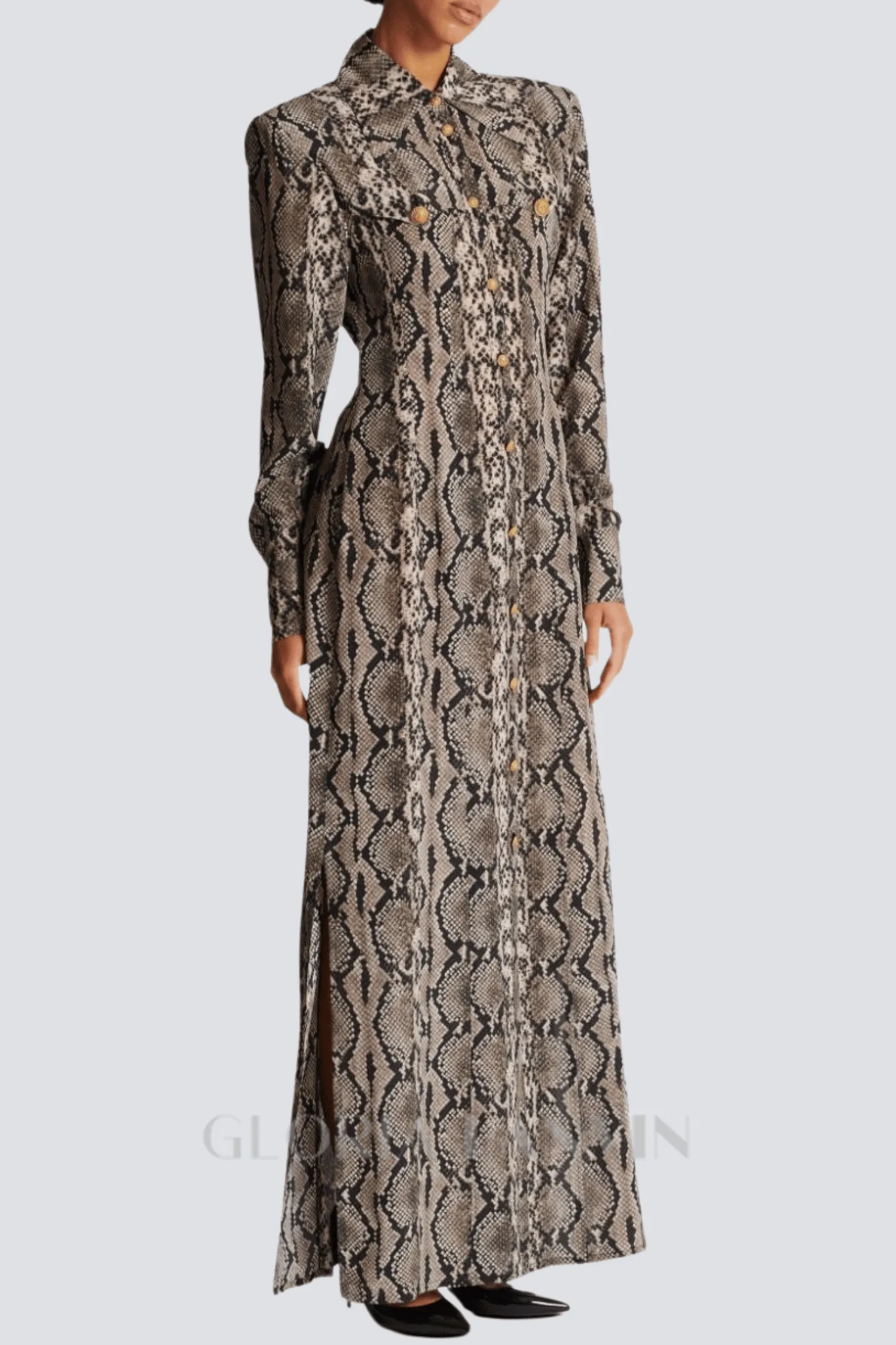 Filis Snake Print Maxi Shirt Dress Gloria Lanvin
