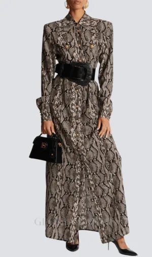 Filis Snake Print Maxi Shirt Dress Gloria Lanvin