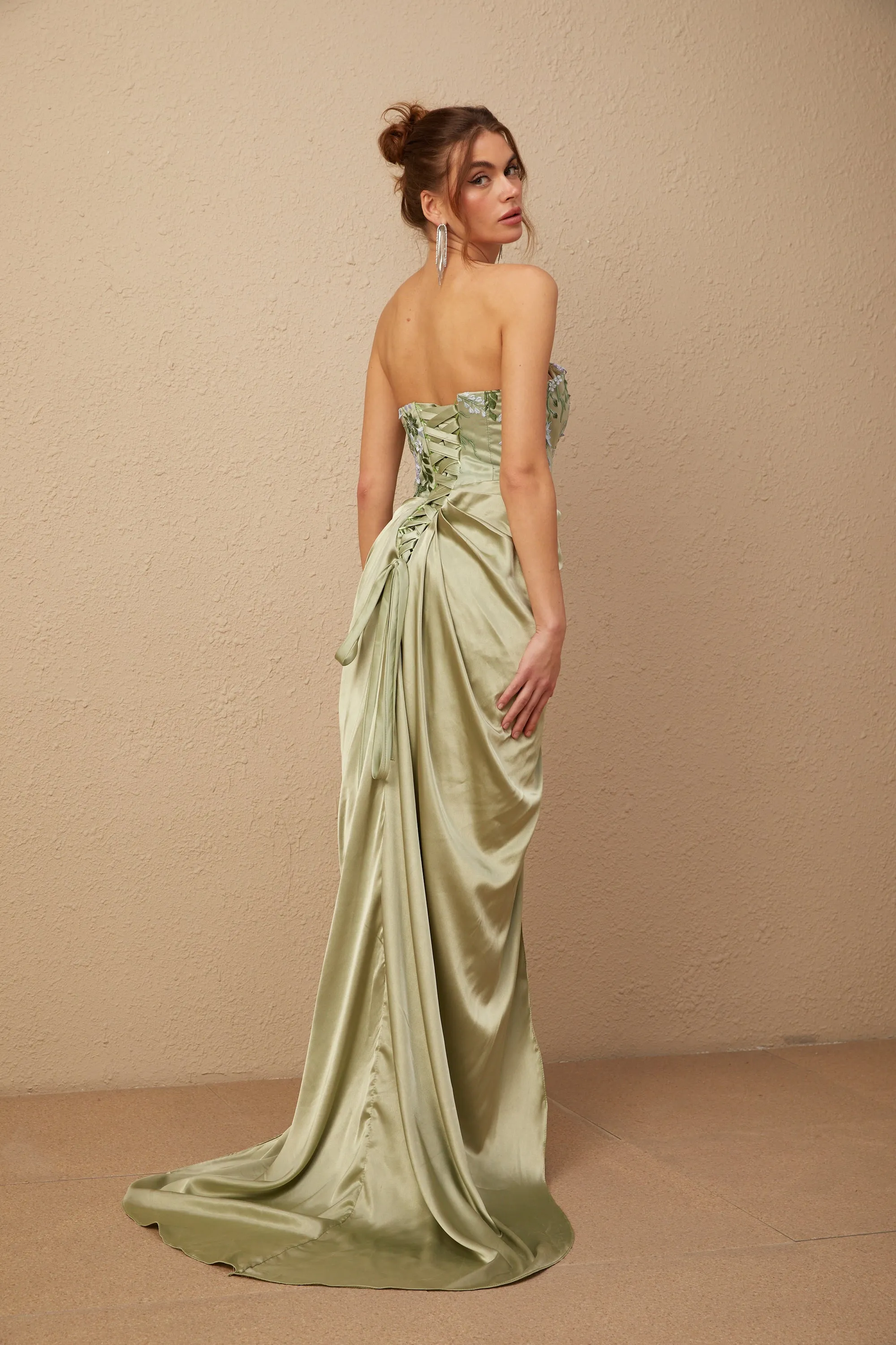 Flavia floral-embroidered panelled maxi dress Gloria Lanvin
