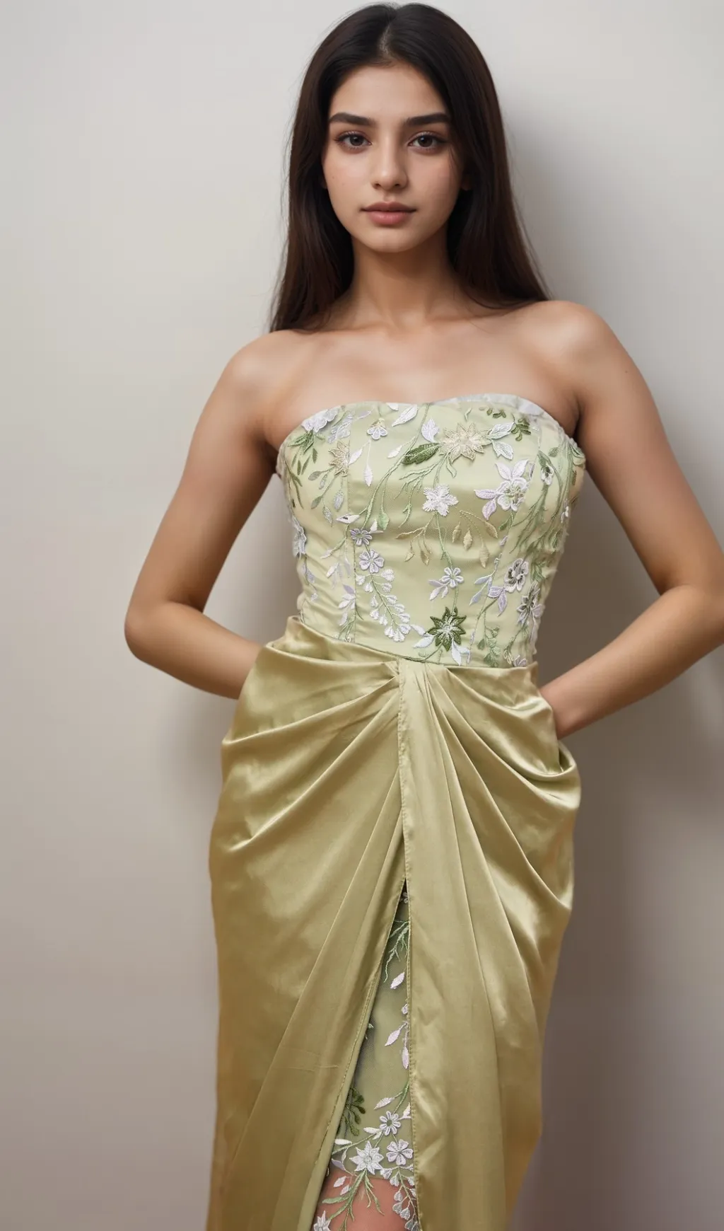 Flavia floral-embroidered panelled maxi dress Gloria Lanvin