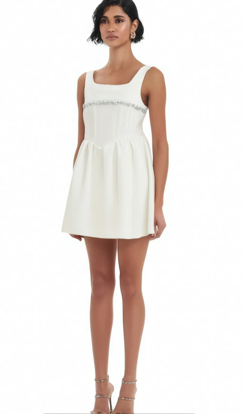 Flavia white crystal-embellished mini dress Gloria Lanvin