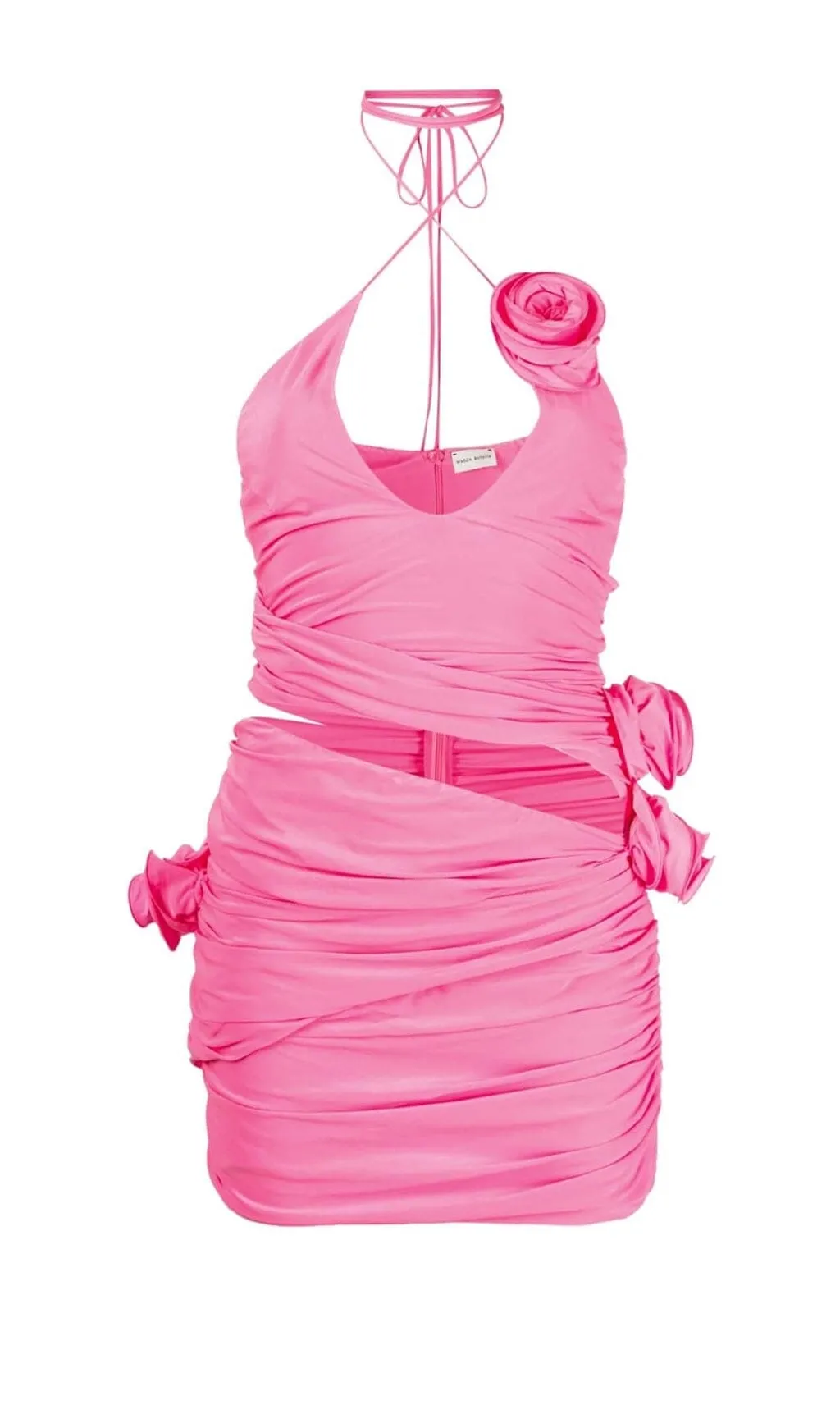 FLORAL APPLIQU CUT OUT MINI DRESS IN PINK Gloria Lanvin