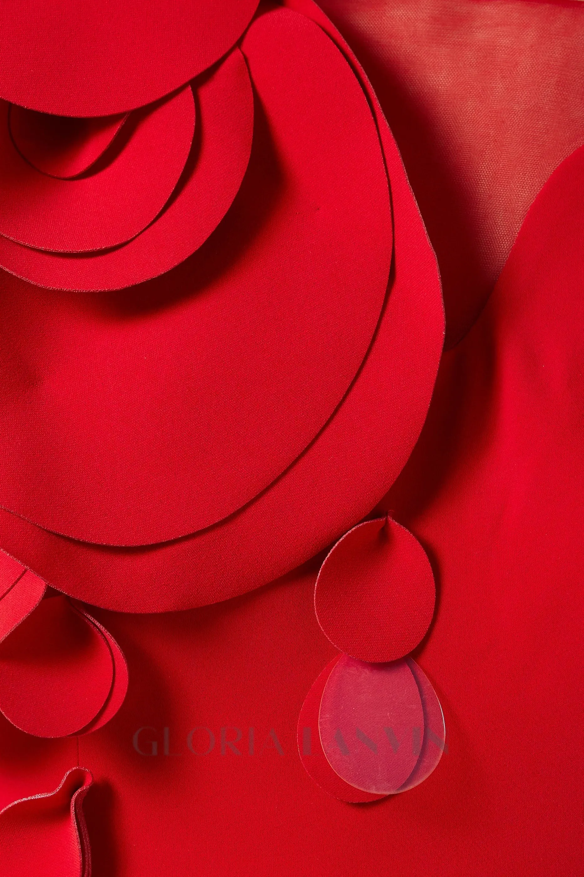 floral belted maxi dress in red Gloria Lanvin