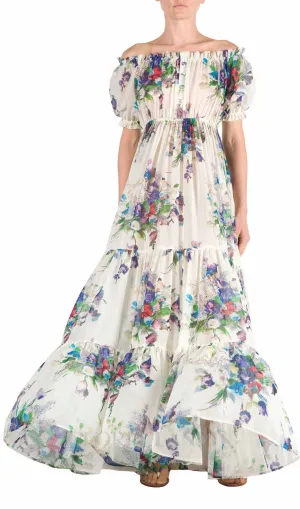 FLORAL BOUQUET PRINTED MAXI DRESS Gloria Lanvin