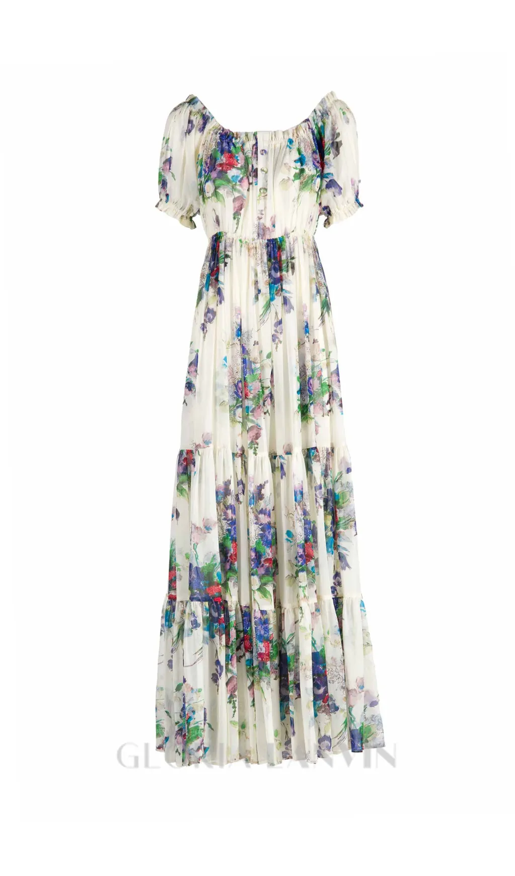 FLORAL BOUQUET PRINTED MAXI DRESS Gloria Lanvin