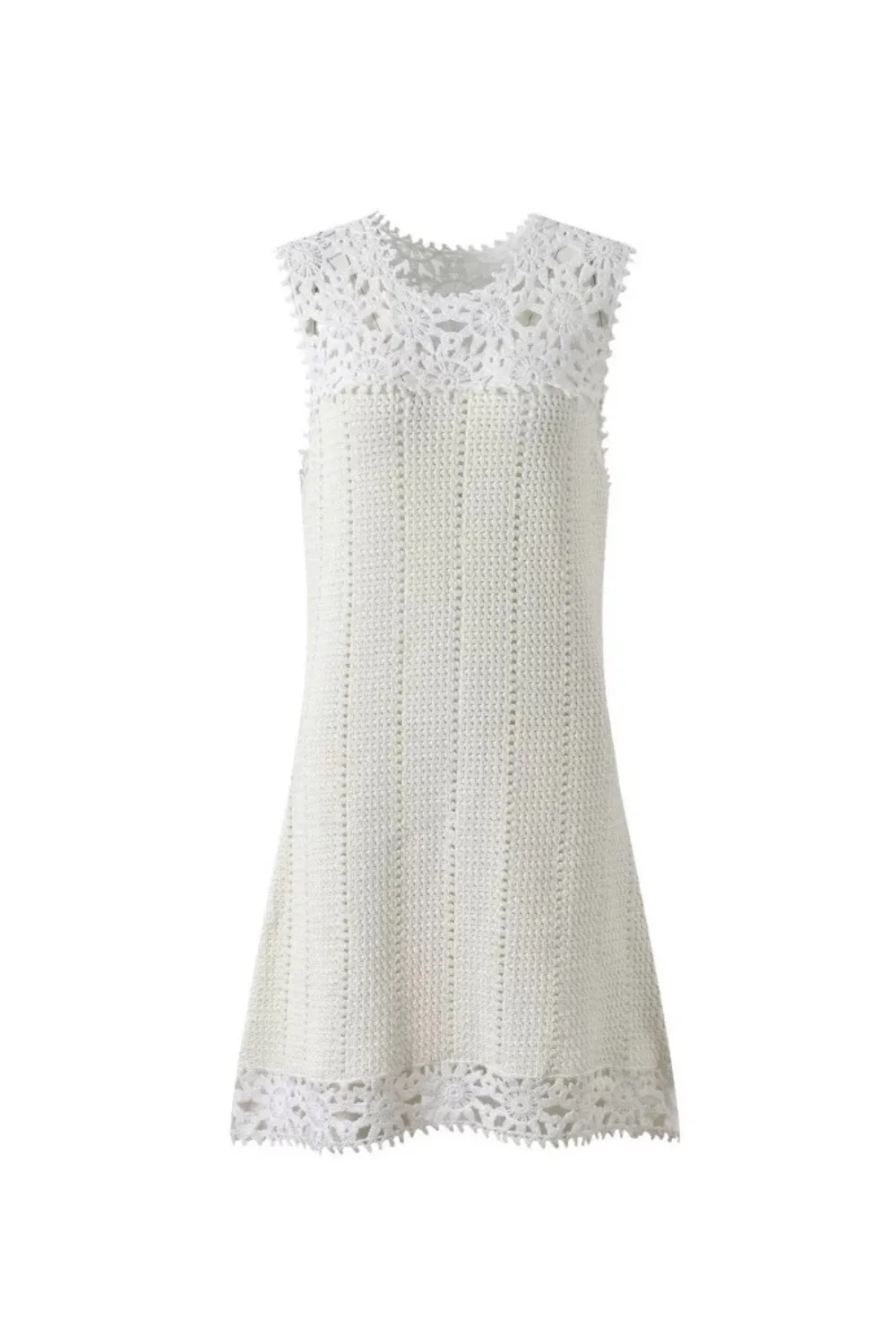Floral Crochet Mini Dress in white Gloria Lanvin