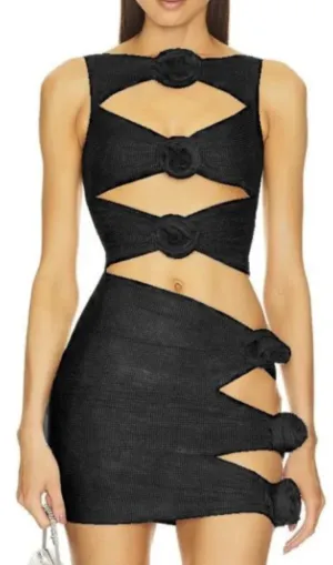FLORAL CUT OUT CRPE MINI DRESS Gloria Lanvin
