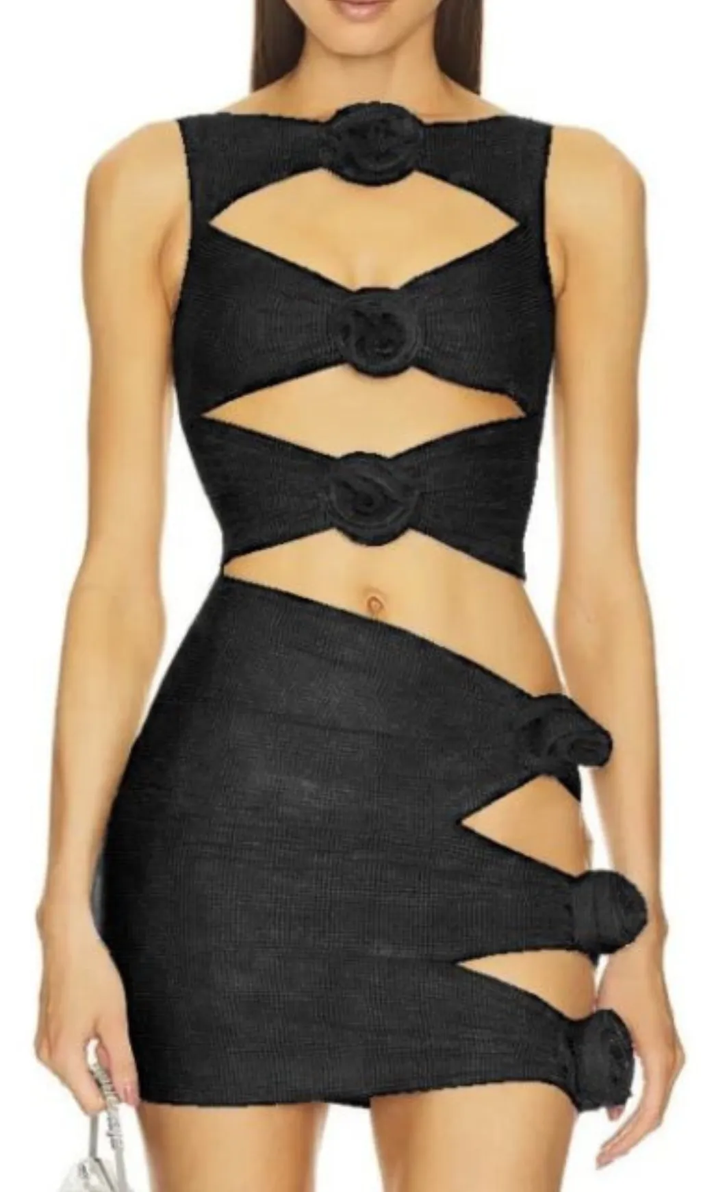 FLORAL CUT OUT CRPE MINI DRESS Gloria Lanvin