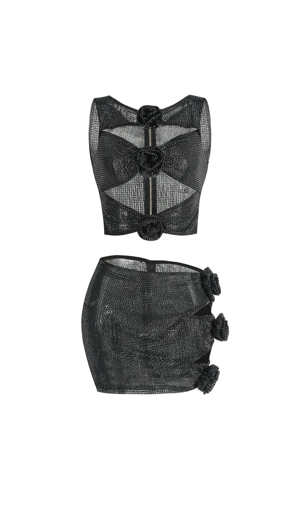 FLORAL CUT OUT CRPE MINI DRESS Gloria Lanvin