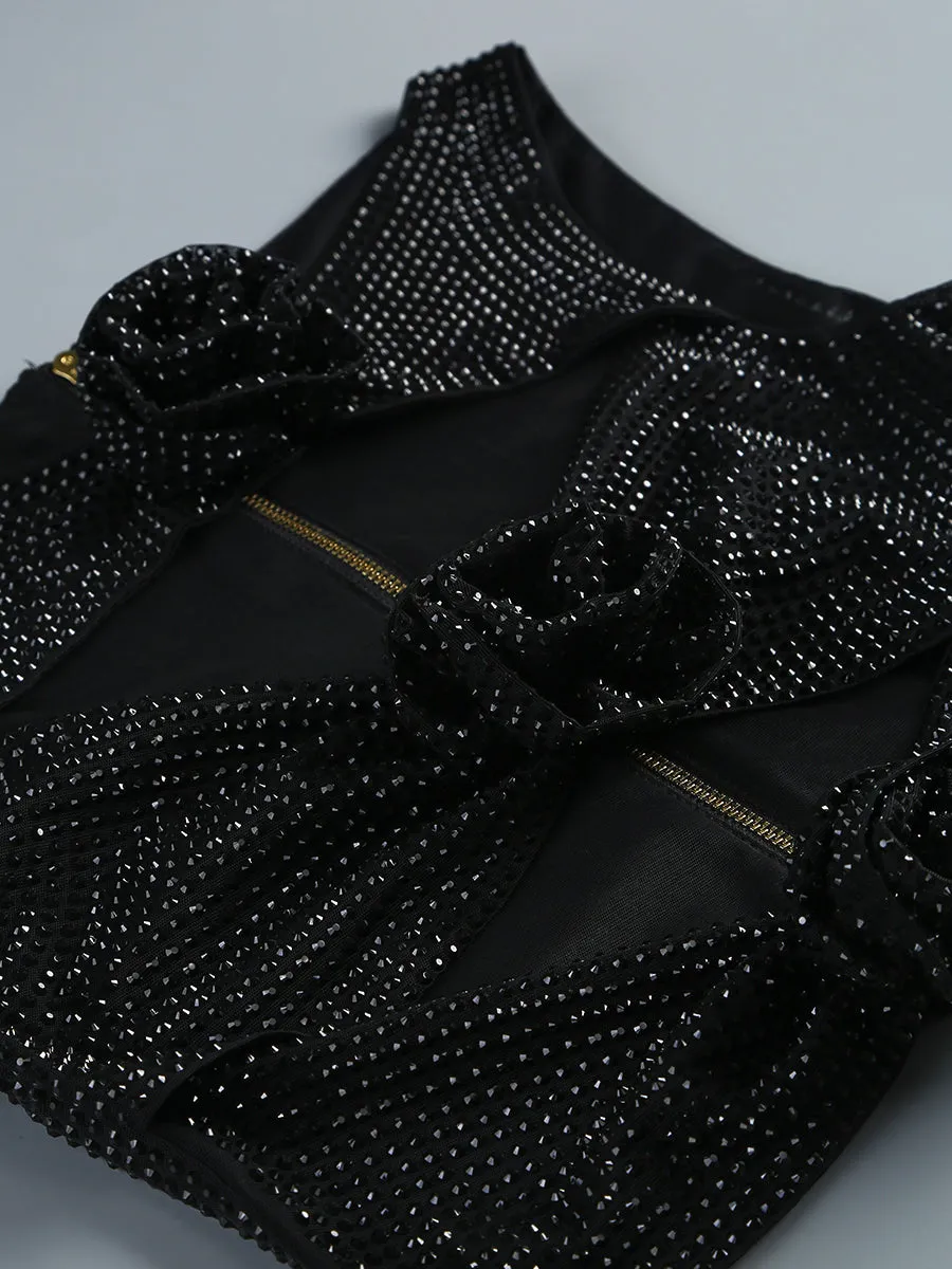 FLORAL CUT OUT CRPE MINI DRESS Gloria Lanvin