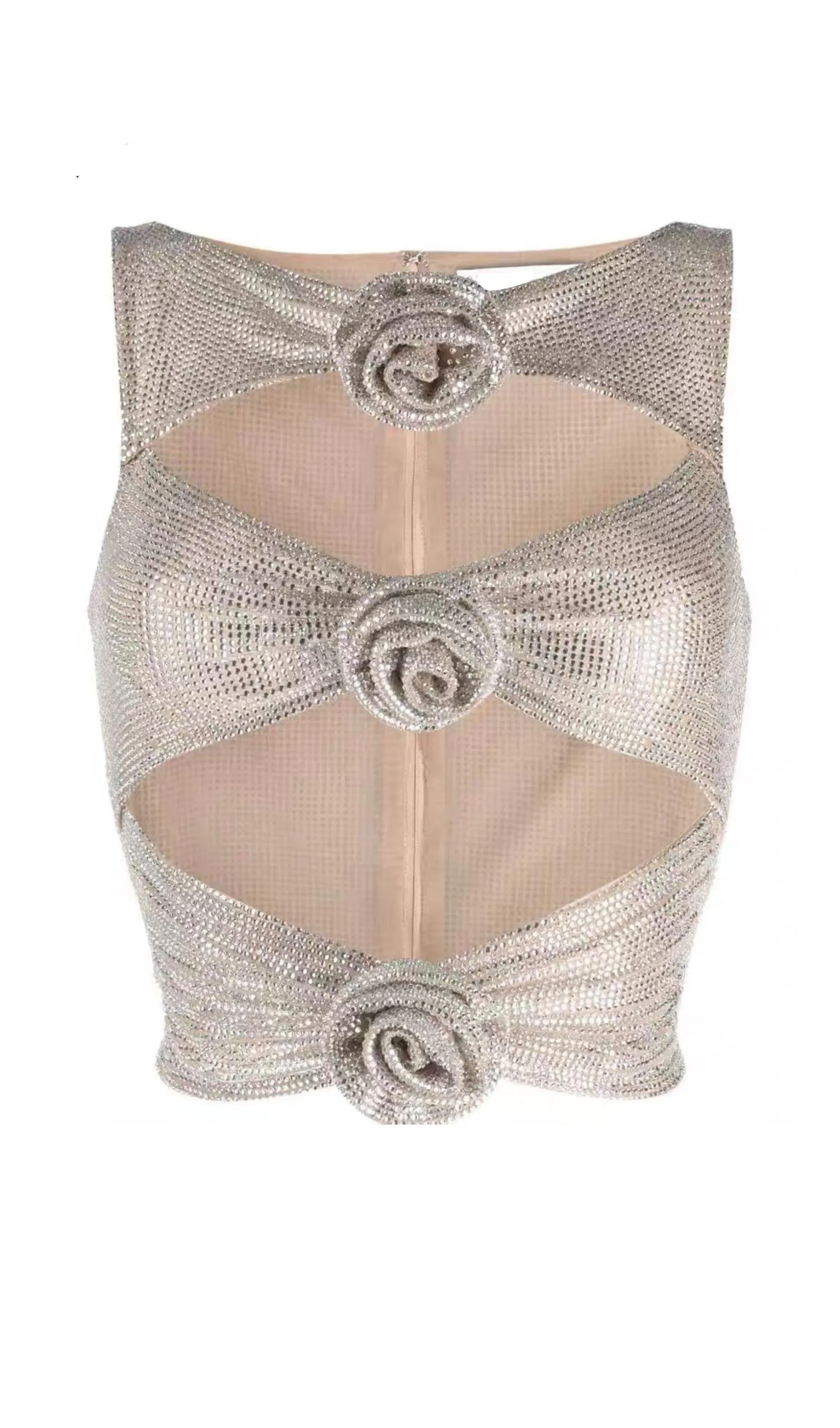 FLORAL CYCSTAL EMBELLISHED SUIT IN METALLIC SILVER Gloria Lanvin