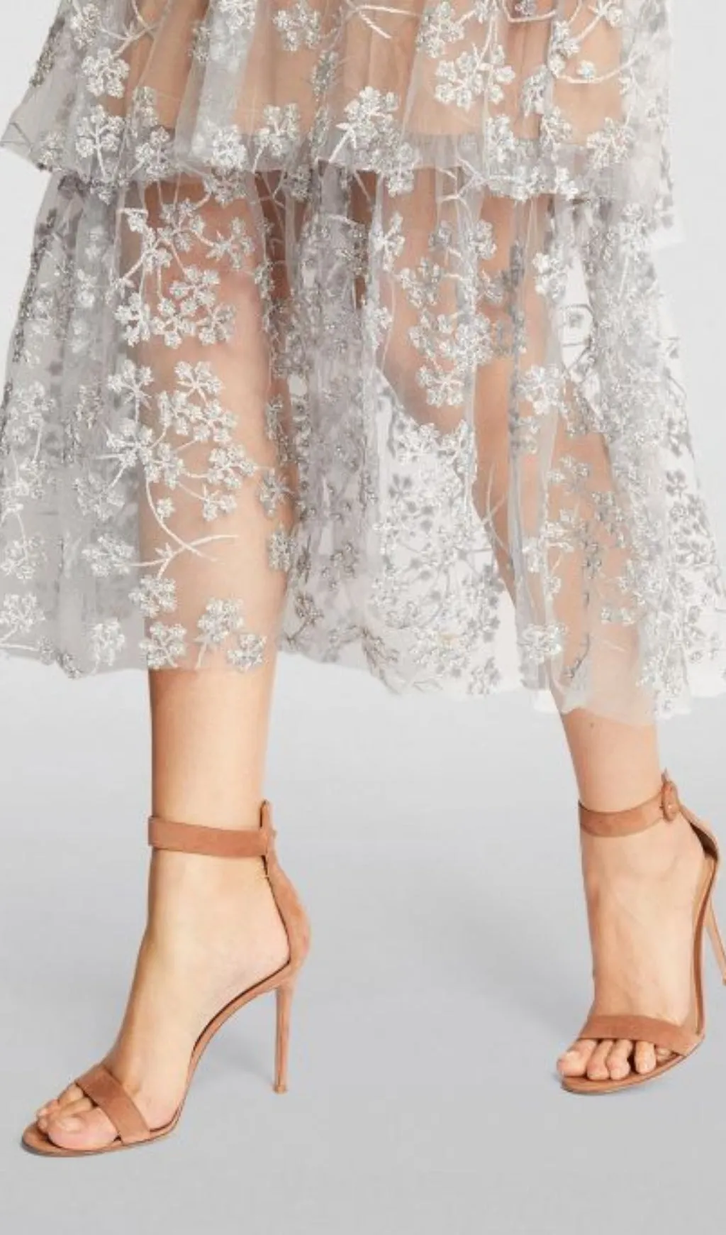 FLORAL EMBELLISHED MIDI DRESS IN BLUE Gloria Lanvin