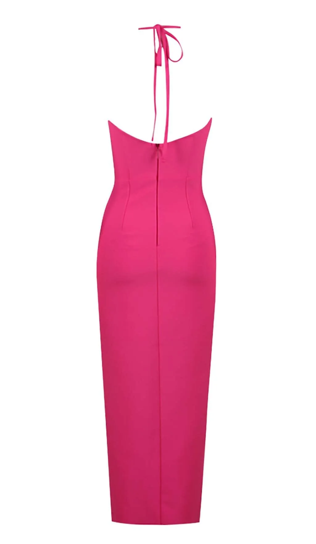 FLORAL EMBELLISHEDSLIT MIDI DRESS IN PINK Gloria Lanvin