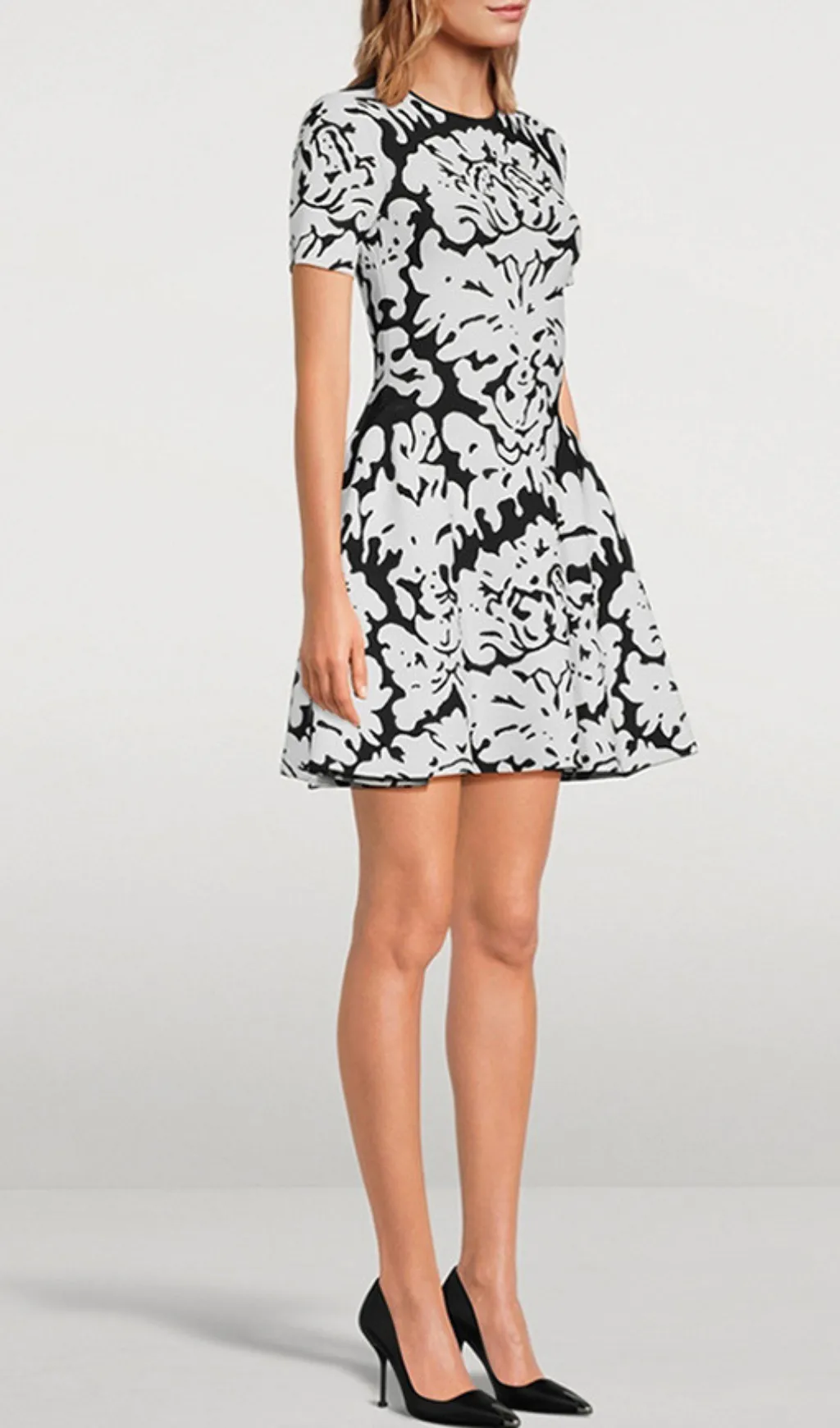 FLORAL-PATTERN STRETCH-KNIT MINI DRESS Gloria Lanvin