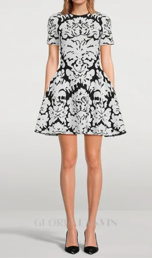 FLORAL-PATTERN STRETCH-KNIT MINI DRESS Gloria Lanvin