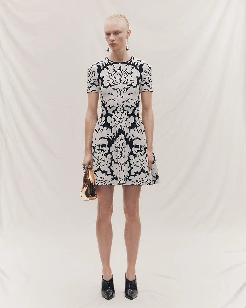 FLORAL-PATTERN STRETCH-KNIT MINI DRESS Gloria Lanvin