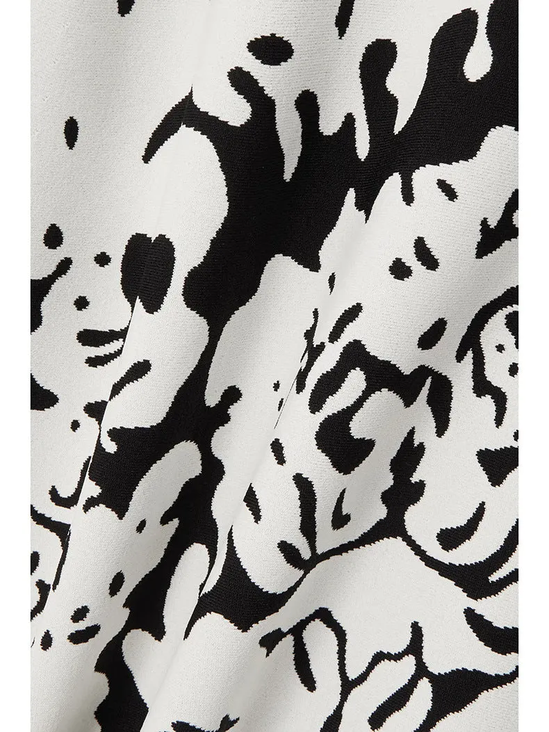 FLORAL-PATTERN STRETCH-KNIT MINI DRESS Gloria Lanvin