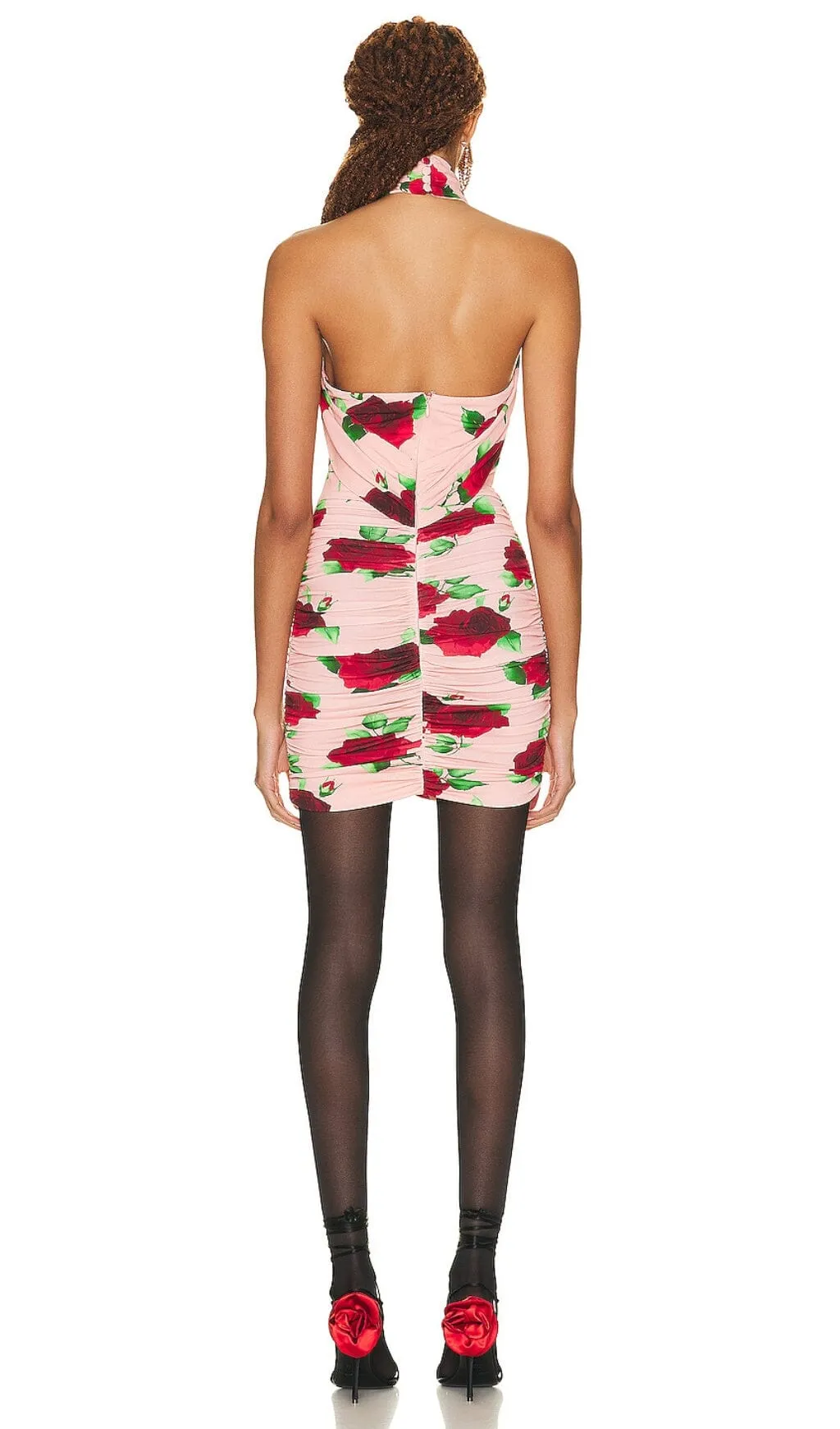 FLORAL- PRINT HALTER MINI DRESS IN CHERRY BLOSSOM Gloria Lanvin