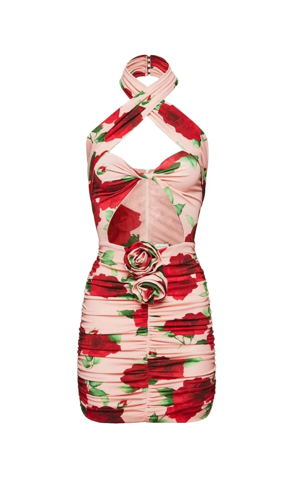 FLORAL- PRINT HALTER MINI DRESS IN CHERRY BLOSSOM Gloria Lanvin