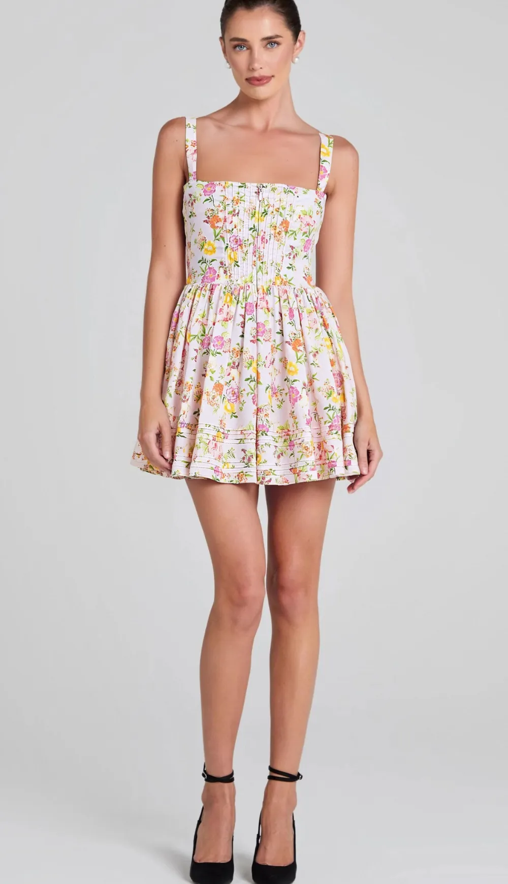 FLORAL PRINTED COTTON MINI DRESS Gloria Lanvin