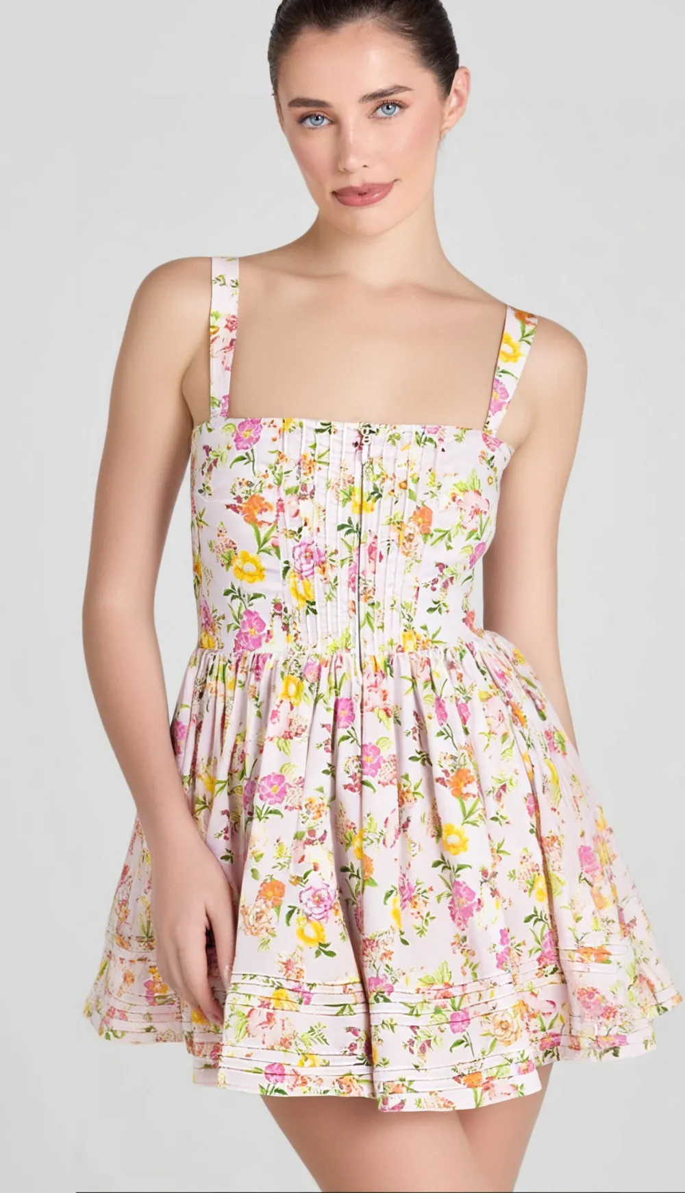 FLORAL PRINTED COTTON MINI DRESS Gloria Lanvin