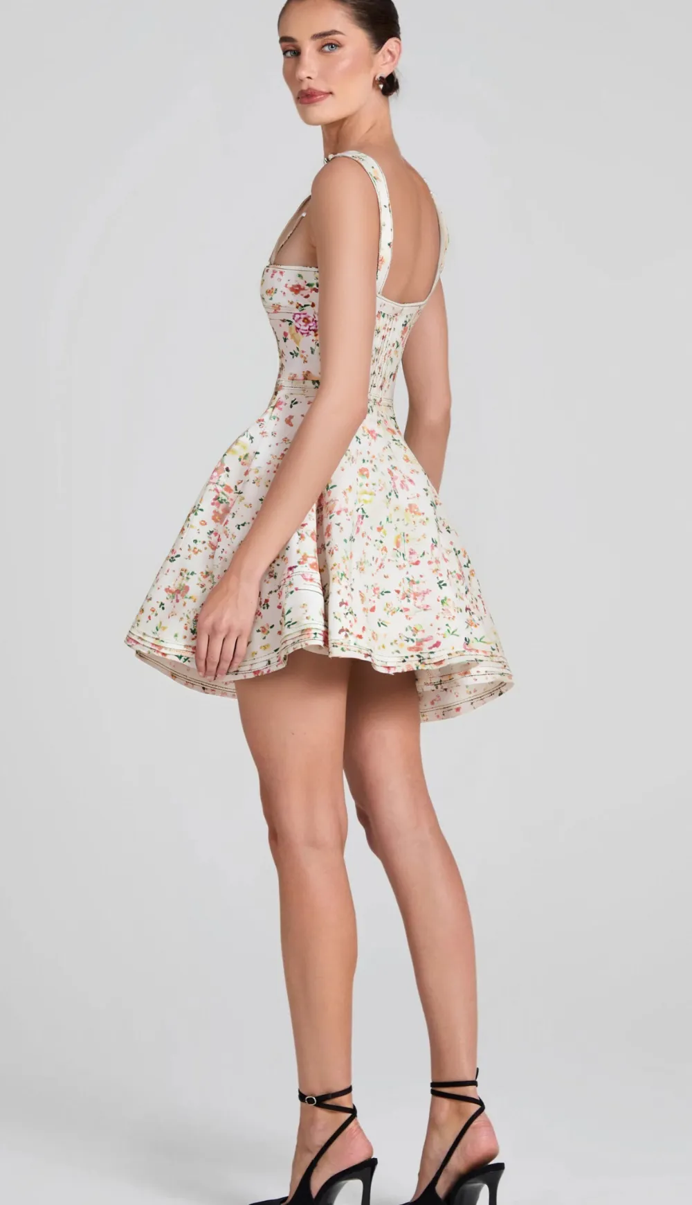FLORAL PRINTED COTTON MINI DRESS Gloria Lanvin