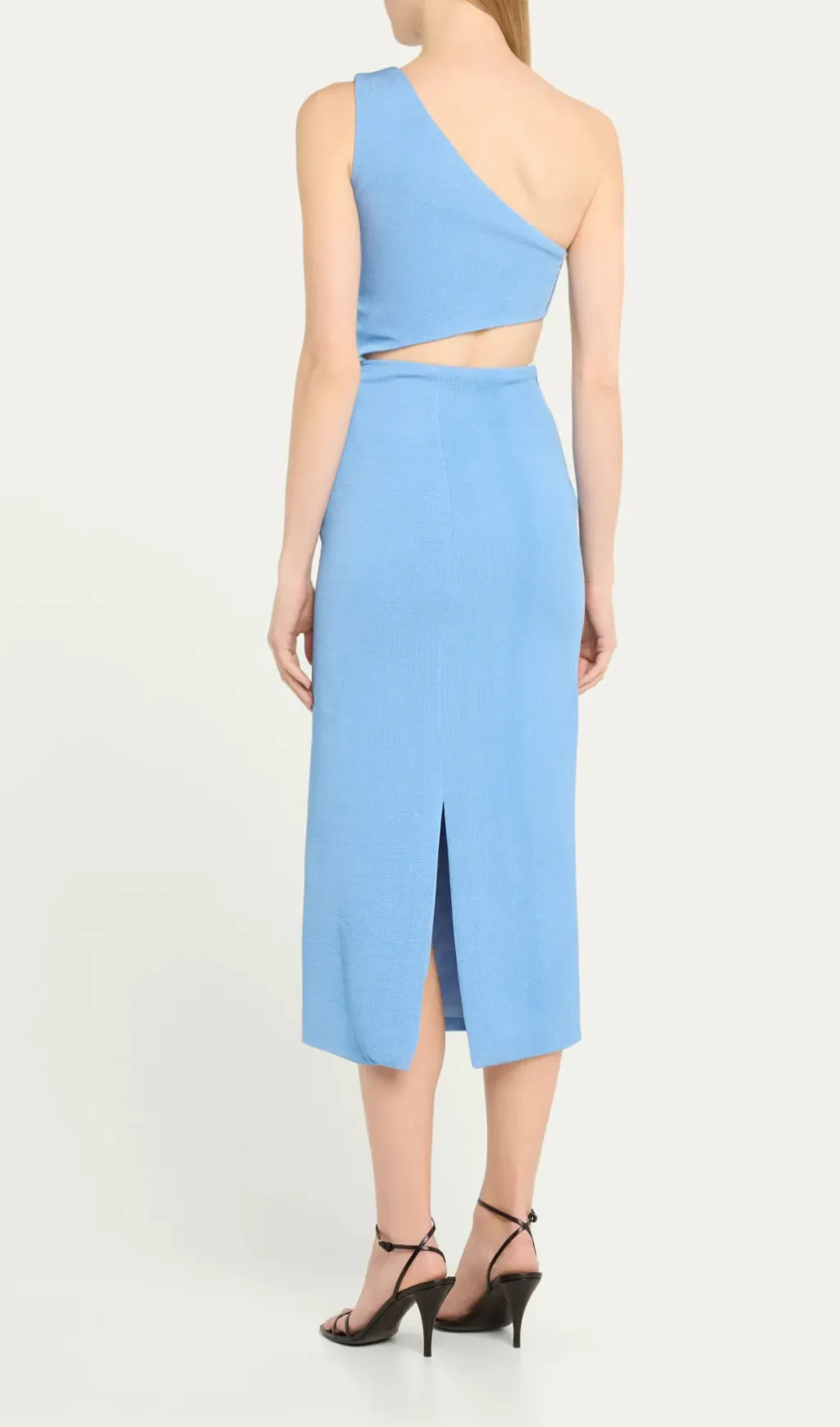 FLOWER APPLIQUE ONE-SHOULDER MIDI DRESS Gloria Lanvin