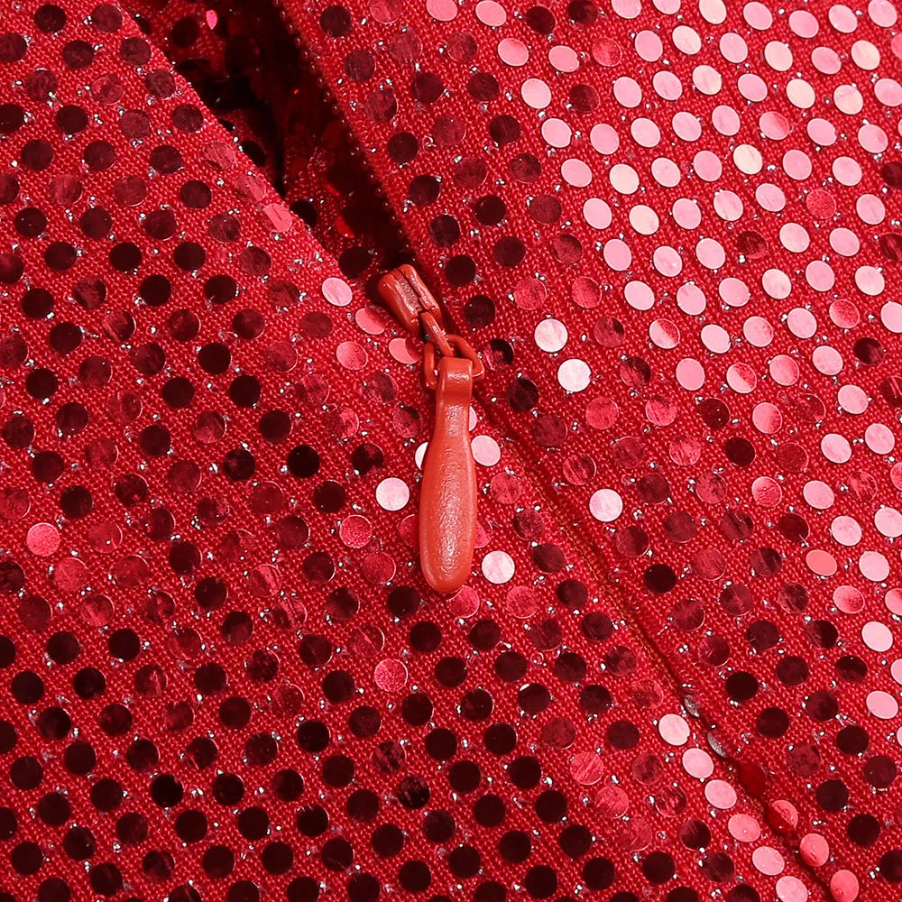 FLOWER EMBELLISHED CUTOUT SEQUIN MAXI DRESS IN RED Gloria Lanvin