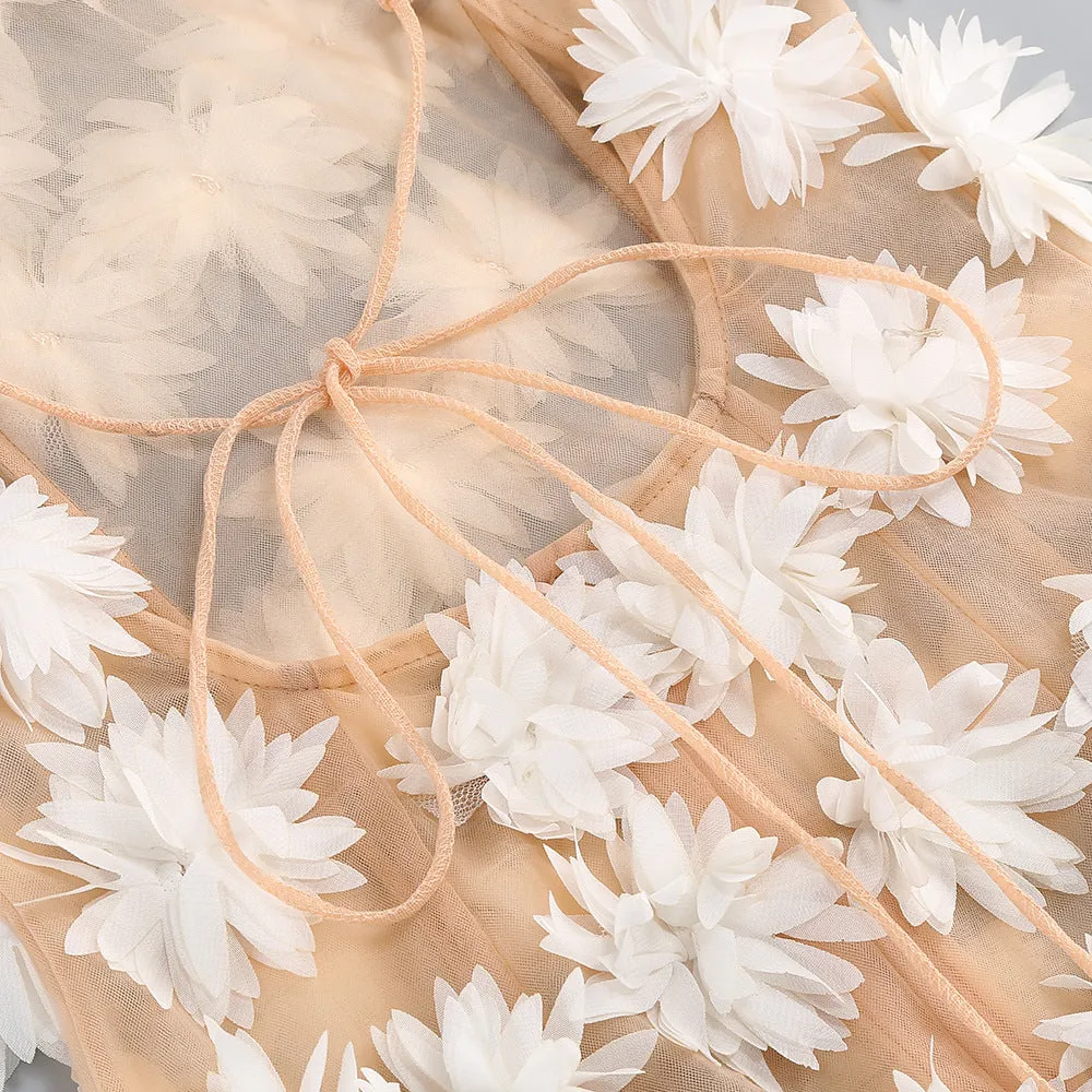 flower embellished Mini Dress in white Gloria Lanvin