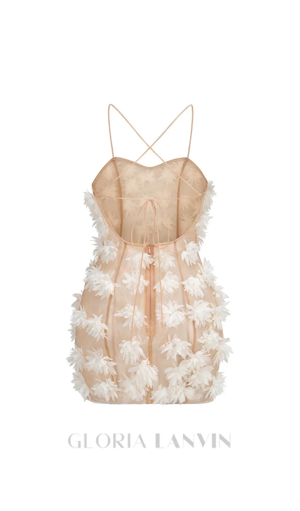 flower embellished Mini Dress in white Gloria Lanvin