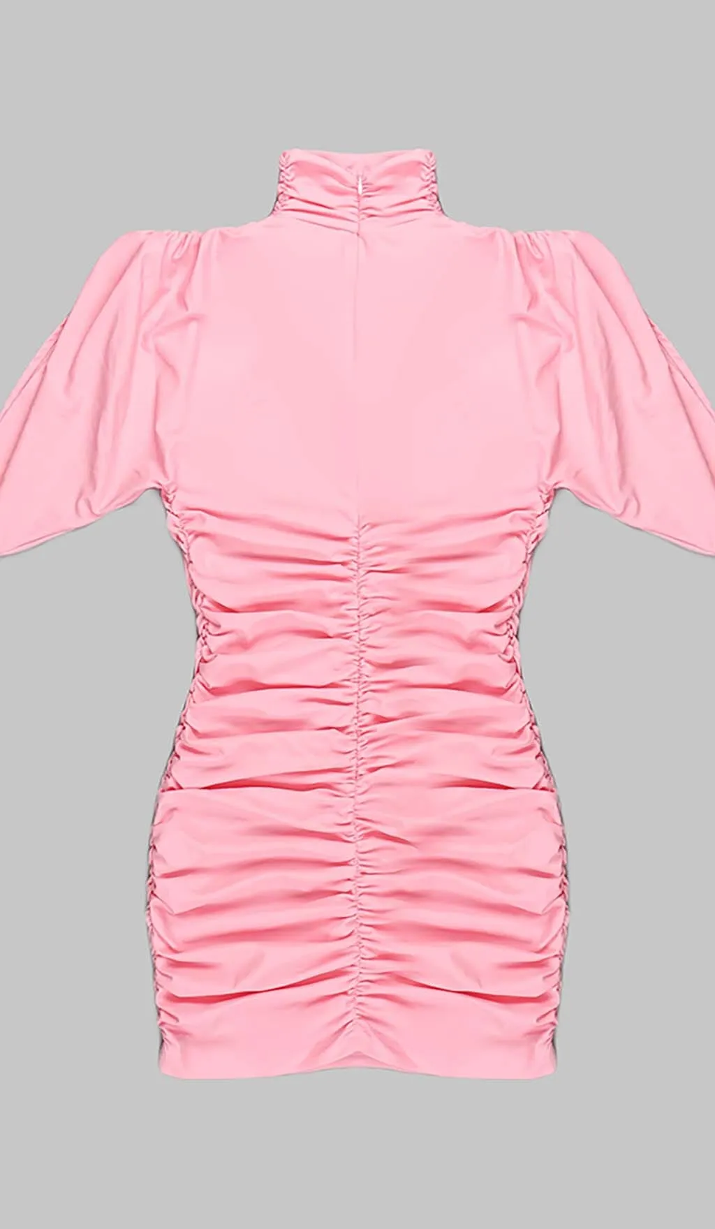 FLOWER-EMBELLISHED RUCHED MINI DRESS IN PINK Gloria Lanvin