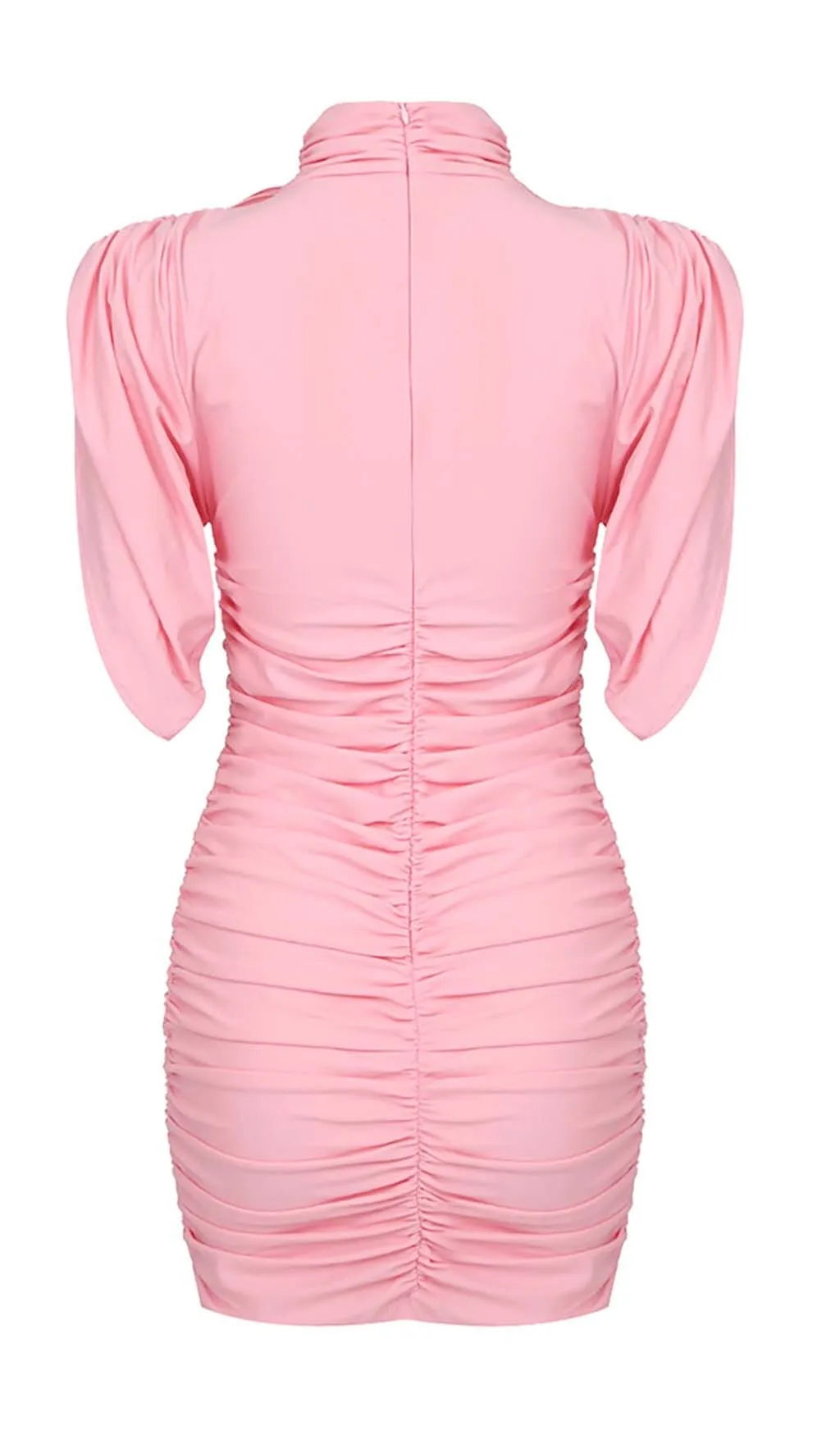 FLOWER-EMBELLISHED RUCHED MINI DRESS IN PINK Gloria Lanvin