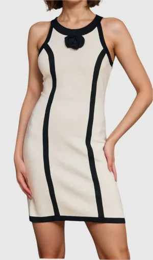 Flower Knitted Mini Dress In White Gloria Lanvin