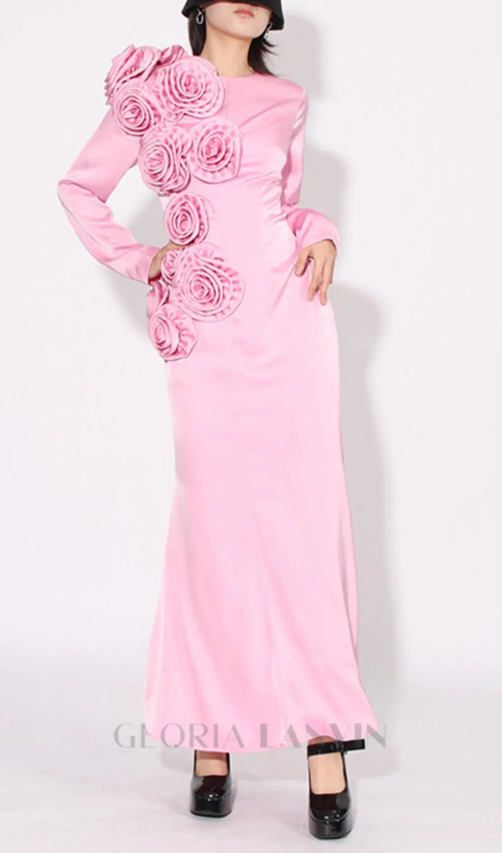 FLOWER MAXI DRESS IN PINK Gloria Lanvin