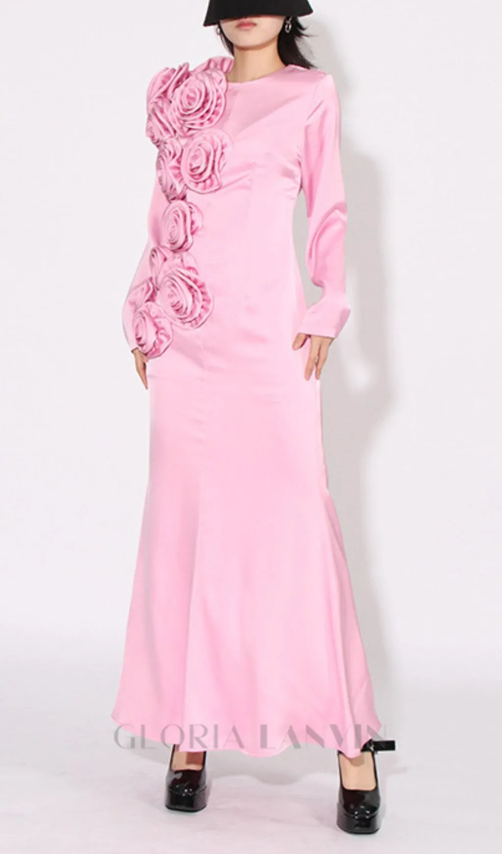 FLOWER MAXI DRESS IN PINK Gloria Lanvin