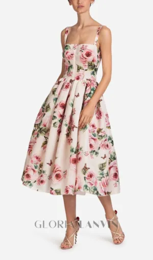 FLOWER PRINTED MIDI DRESS Gloria Lanvin