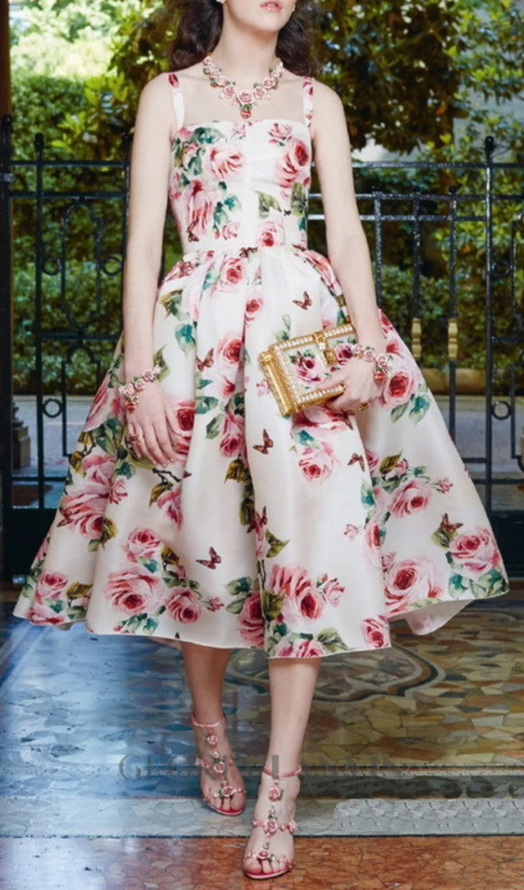 FLOWER PRINTED MIDI DRESS Gloria Lanvin