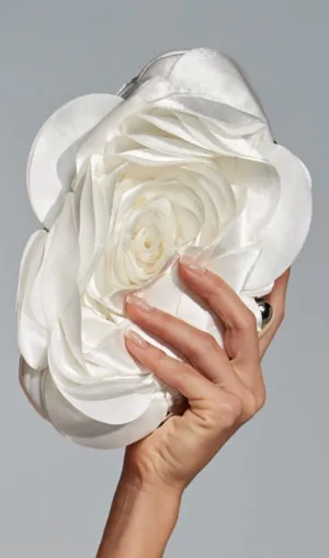 FLOWER SATIN CLUTCH Gloria Lanvin